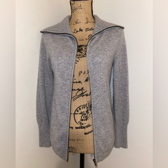 100% Cashmere Zip Up Cardigan - Picture 2 of 13